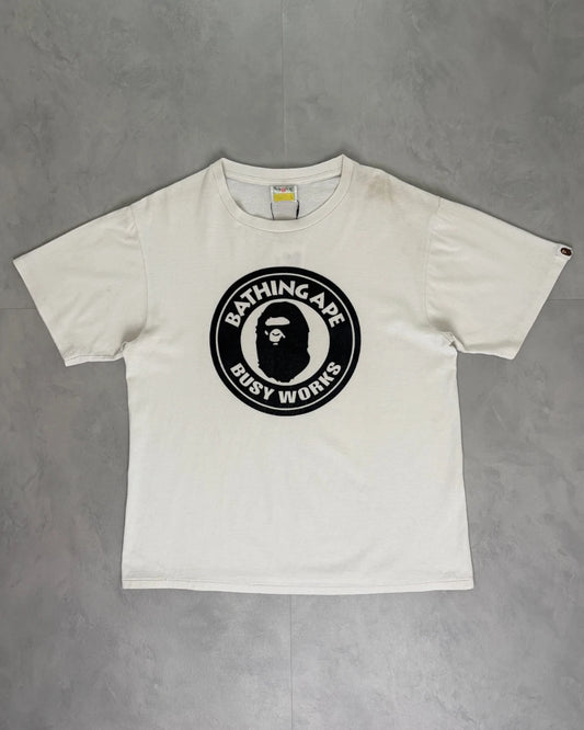 Bape Busy Work Graphic T Shirt white – L