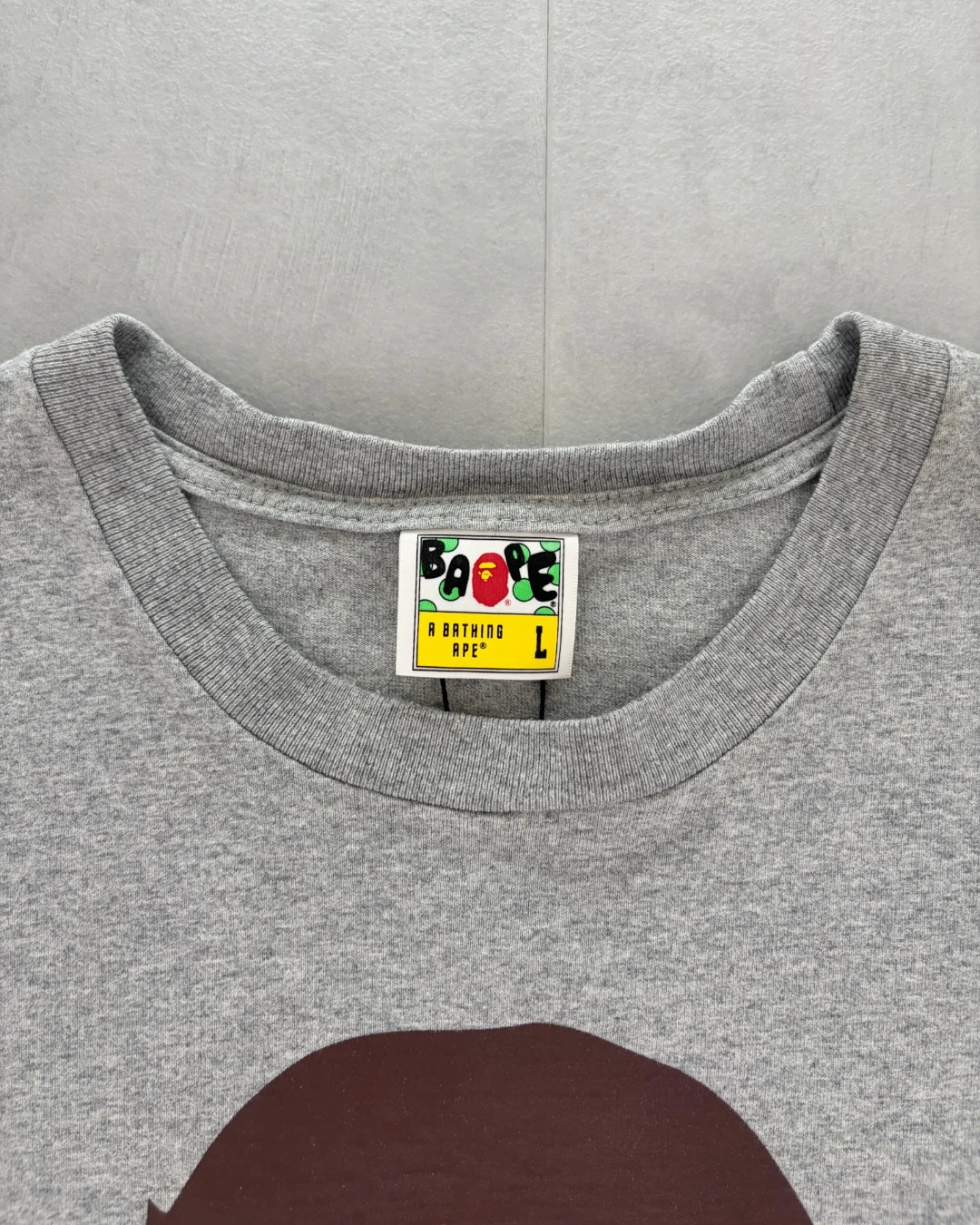 Bape Multi Big Ape Graphic T Shirt grey – L