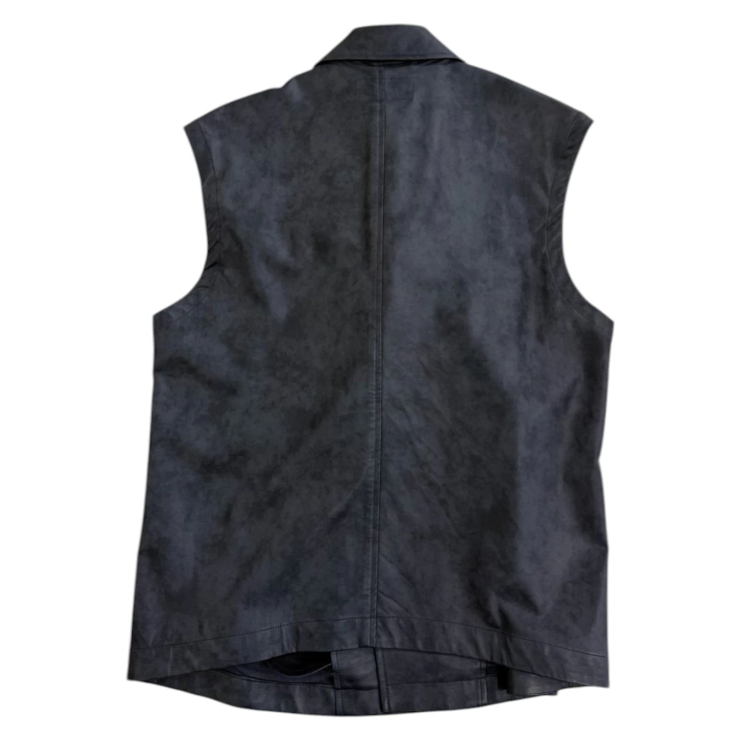 Tornado Mart Leather Zip Gilet - L