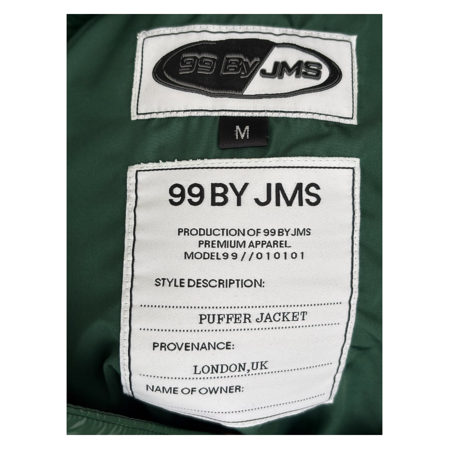 99BYJMS Puffer Jacket green