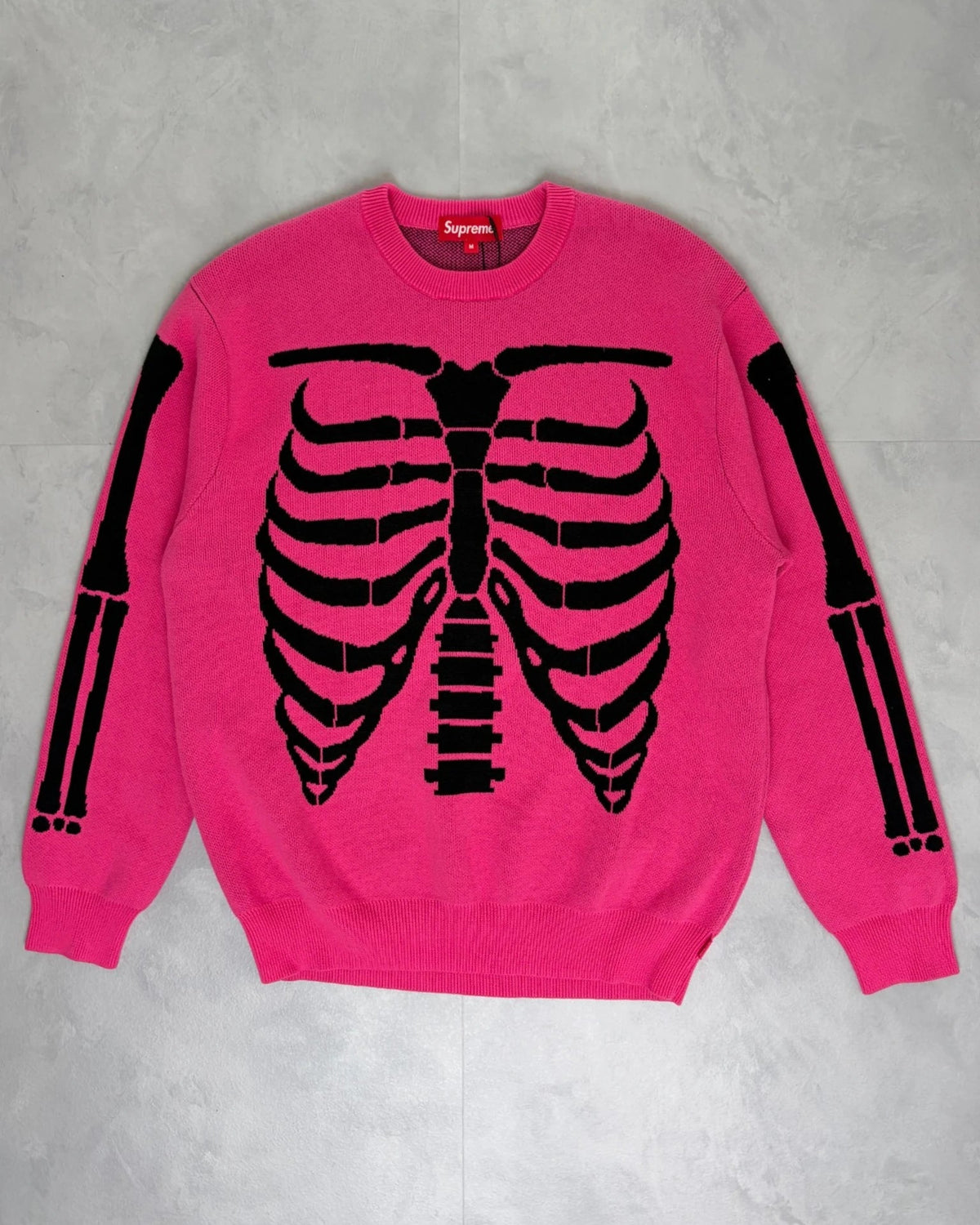 Supreme Bones Knitted Sweatshirt pink – M