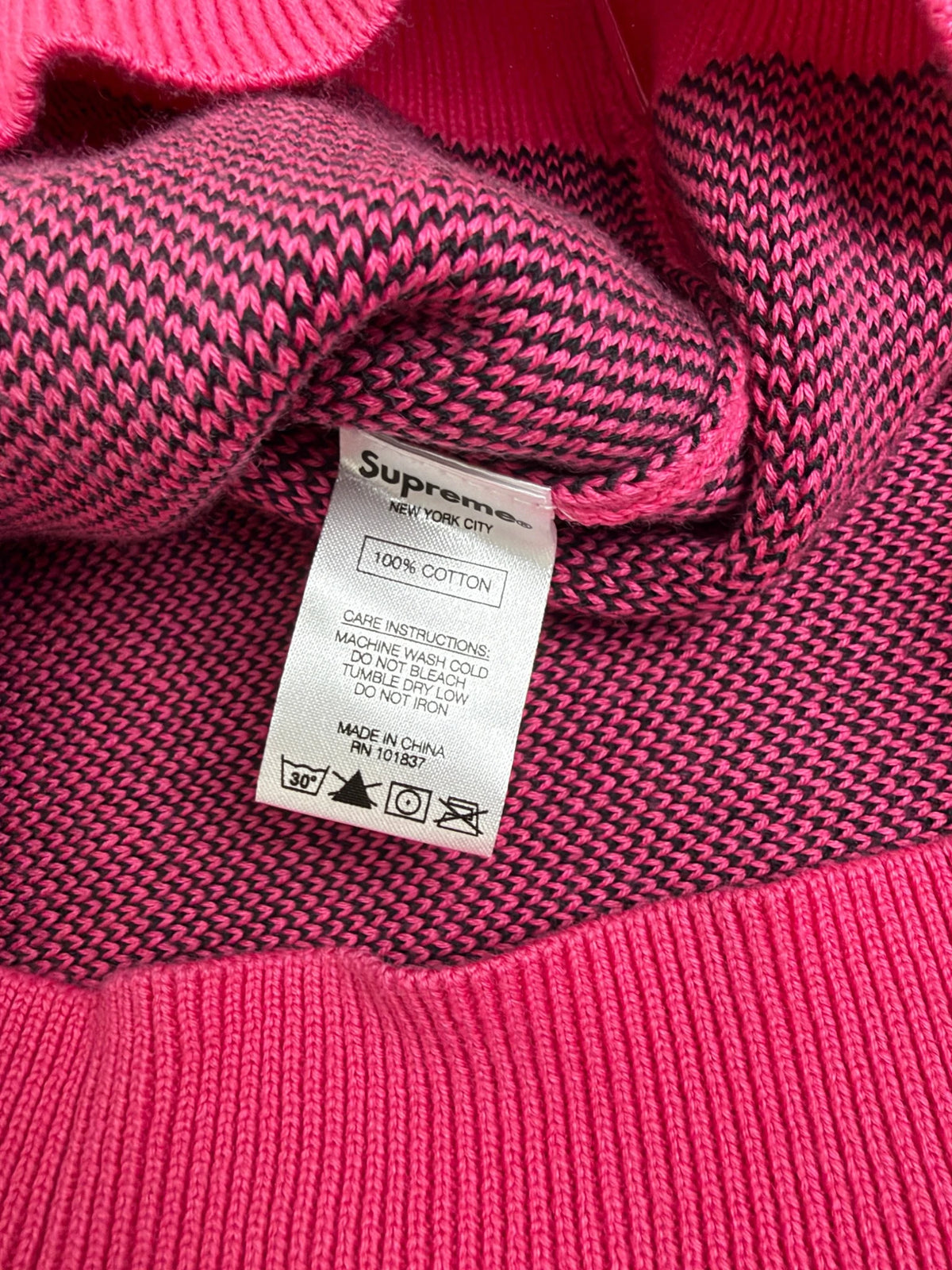 Supreme Bones Knitted Sweatshirt pink – M