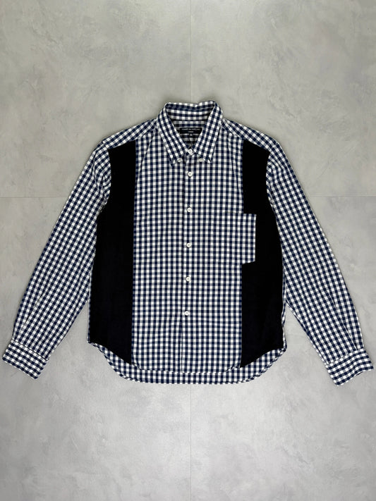 COMME DES GARÇONS AW07 GINGHAM WOOL PANEL SHIRT BLUE - M