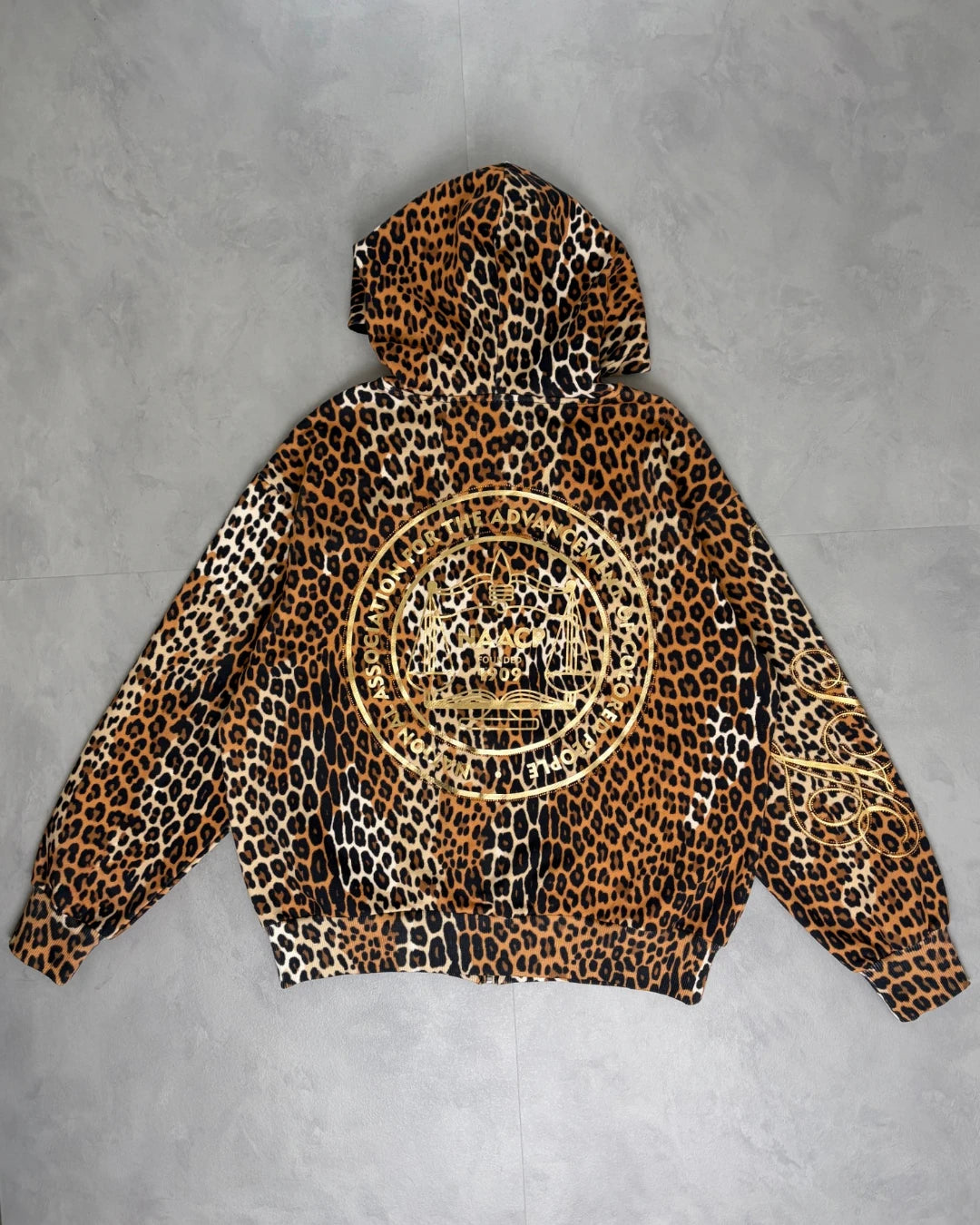 Denim Tears Leopard Print Zip Up Hoodie – S