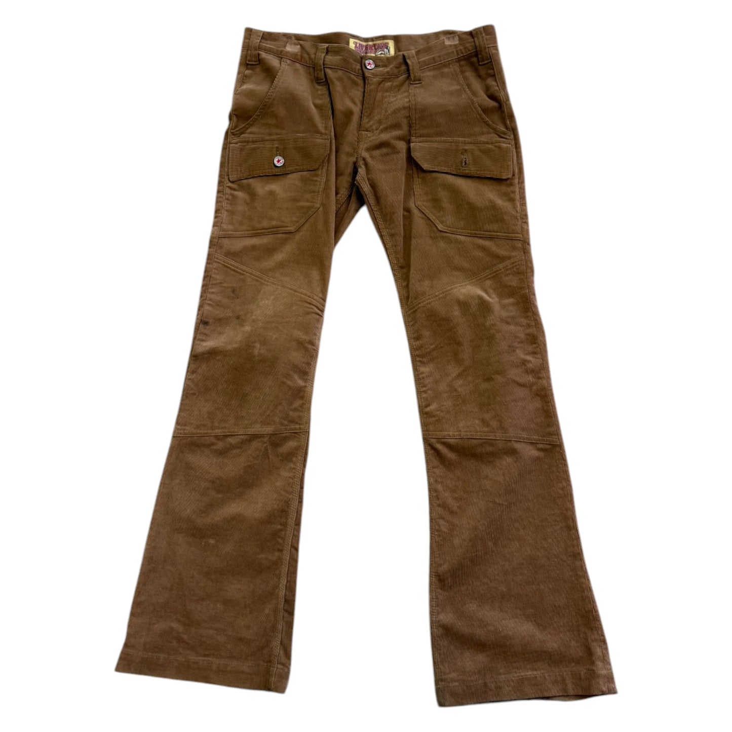Livertine Tokyo Underground Corduroy Cargo Flare Trousers brown - L