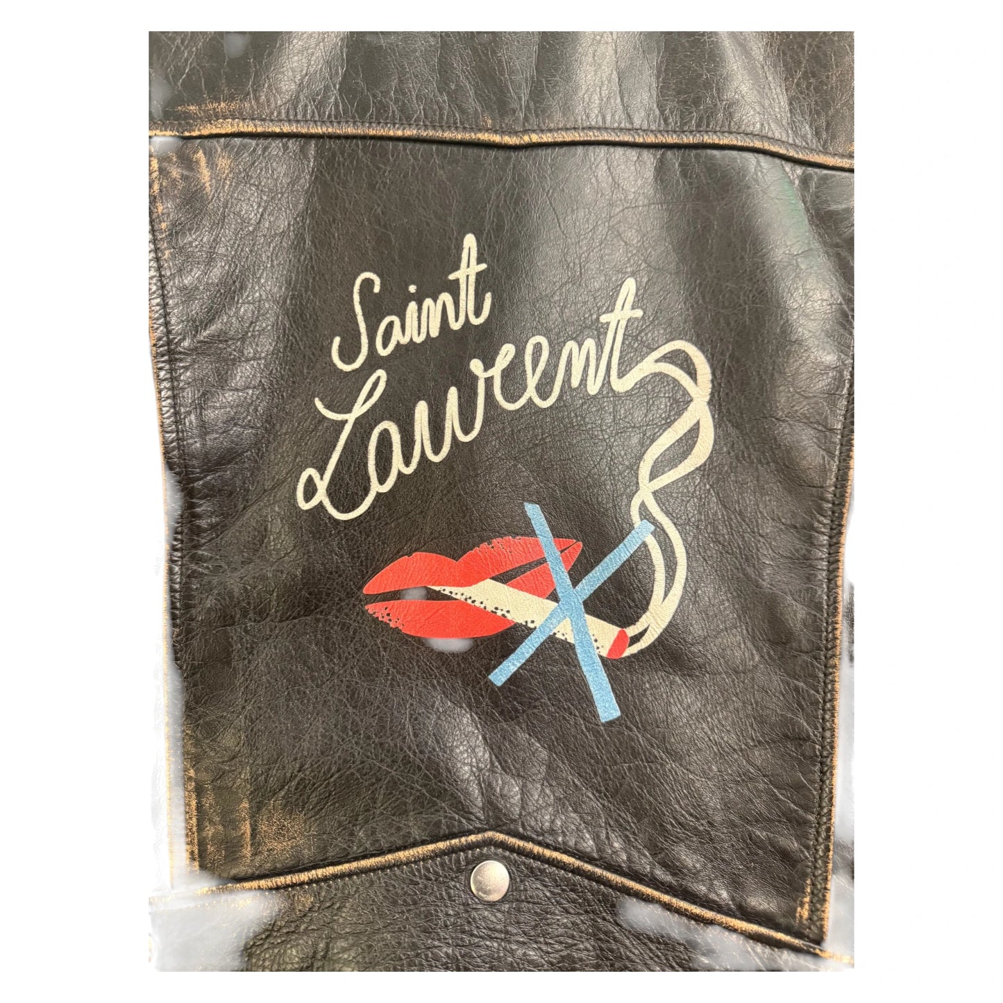 YSL No Smoking Leather Jacket - EU38