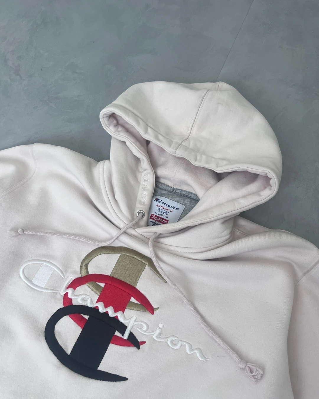 Supreme x Champion Hoodie pink – (GRADE A) / M