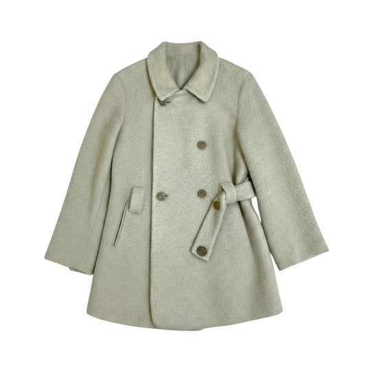 JIL SANDER Boucle Wool Coat Ivory - EU36