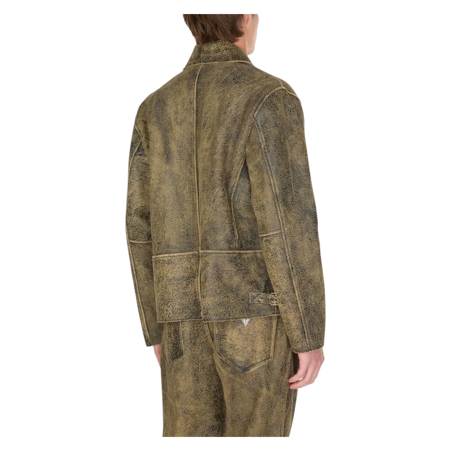 Guess Crackled Leather Jacket brown - M