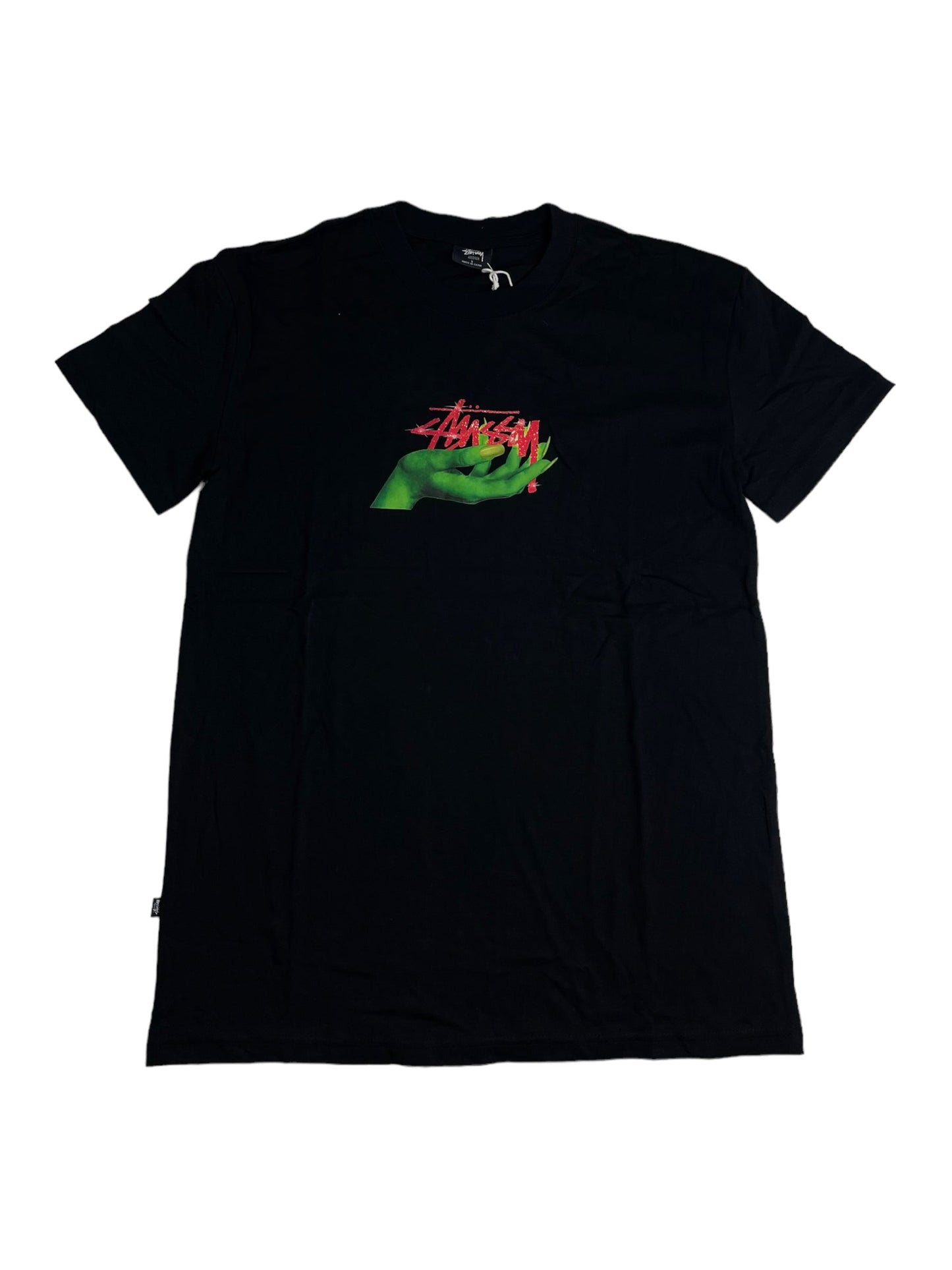 Stussy Green Hand Black Tee (NEW) S