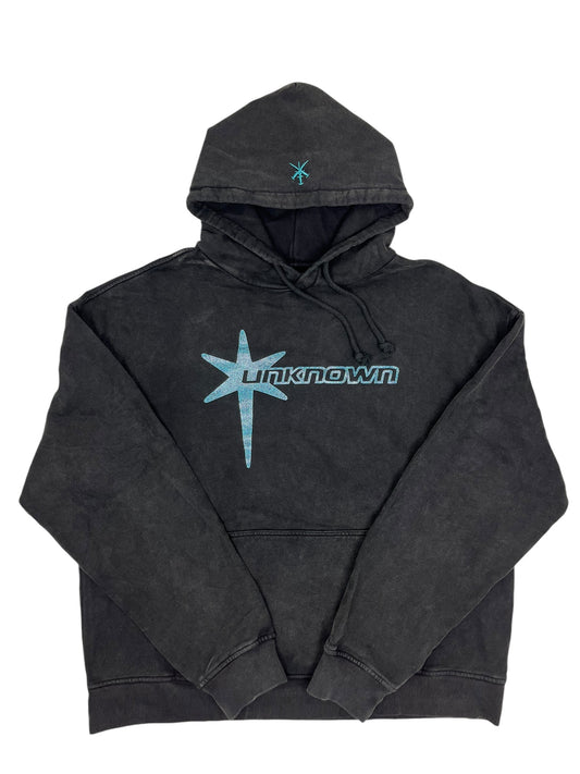 Unknown Rhinestone Hoodie Black/Blue - (NEW) L