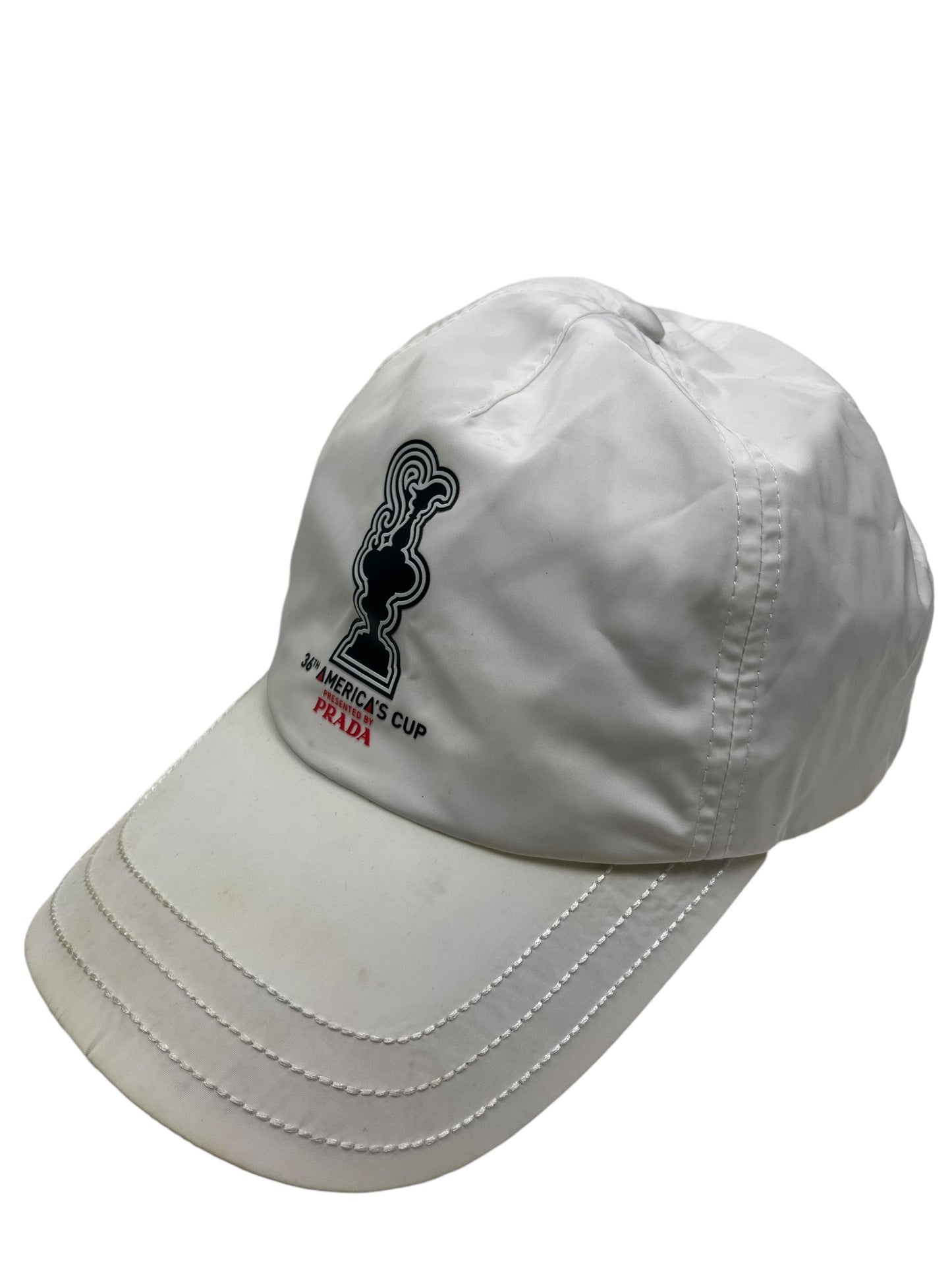 Prada America Cup White Adjustable Cap - (GRADE B)