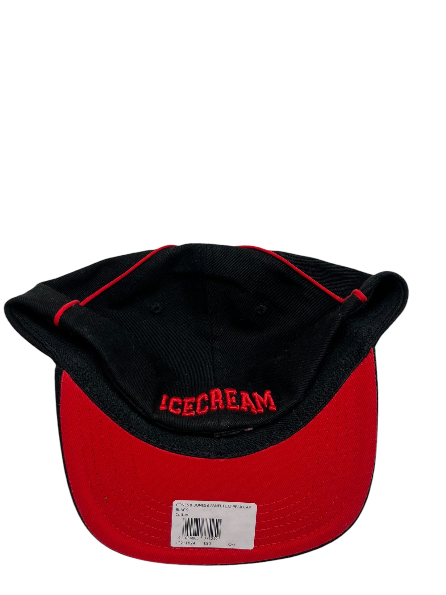 BBC Ice Cream Cones & Bones 6 Panel Black/Red Cap - (NEW)