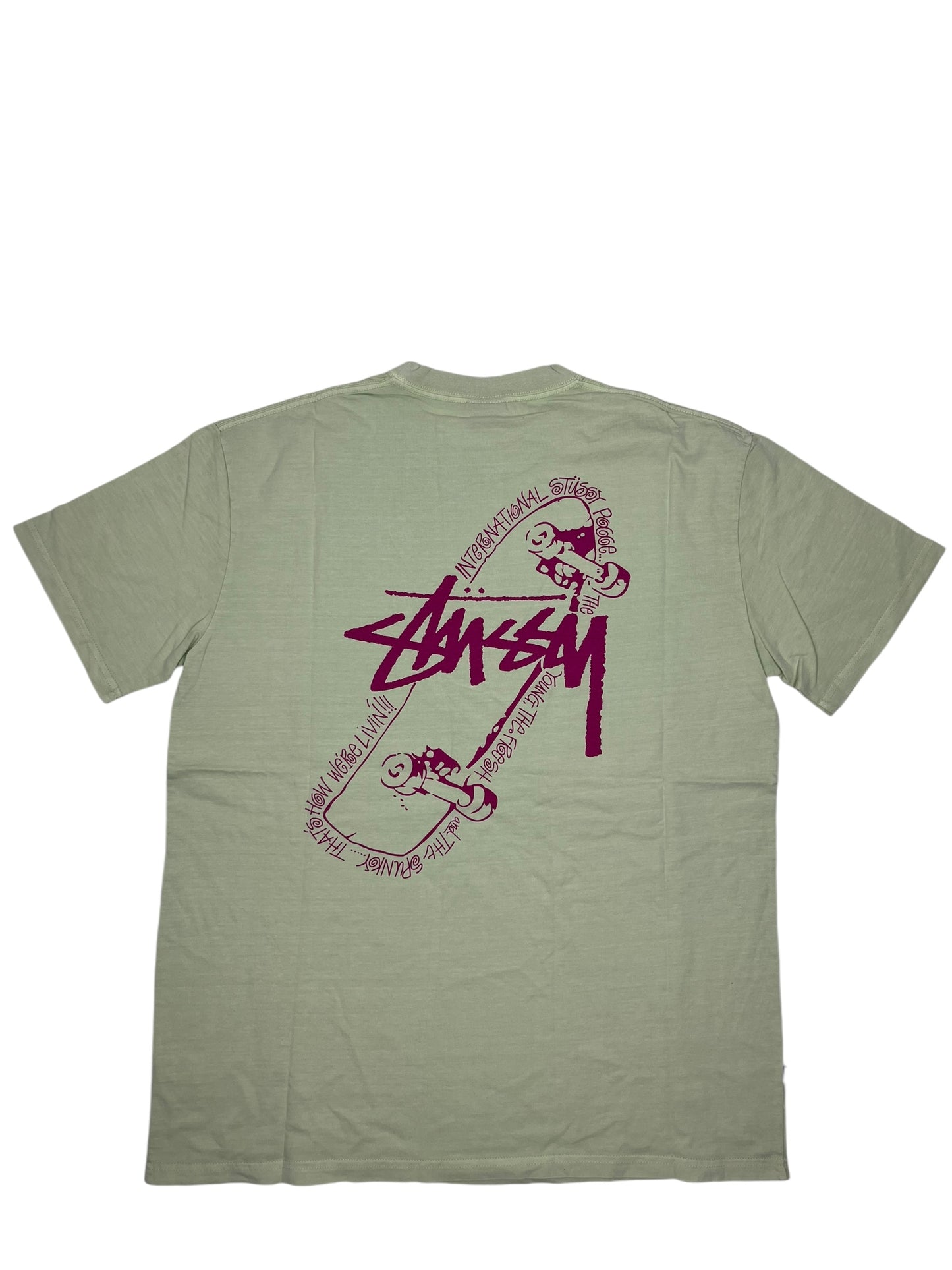 Stussy Skateboard Green T Shirt - (NEW)