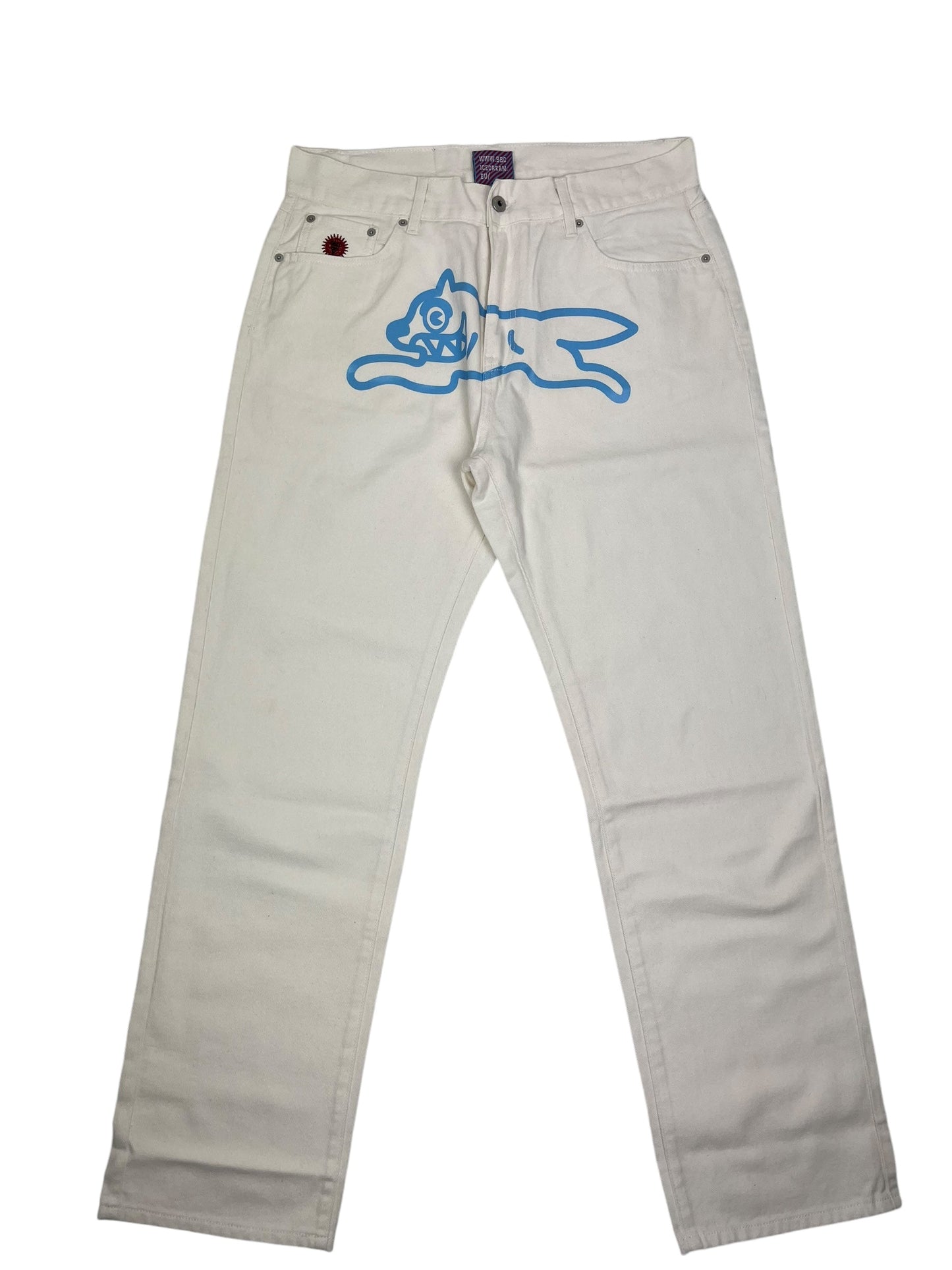 BBC Ice Cream Running Dog White Denim Pants (NEW)