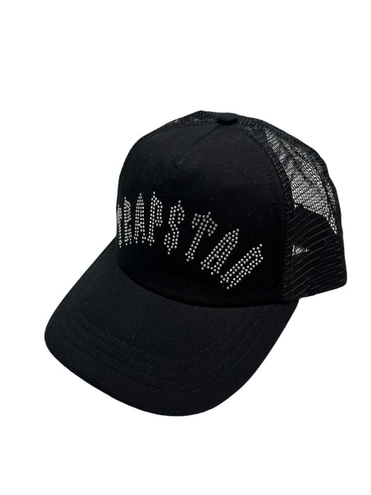 Trapstar Rhinestone Black Mesh Back Adjustable Cap - (NEW)