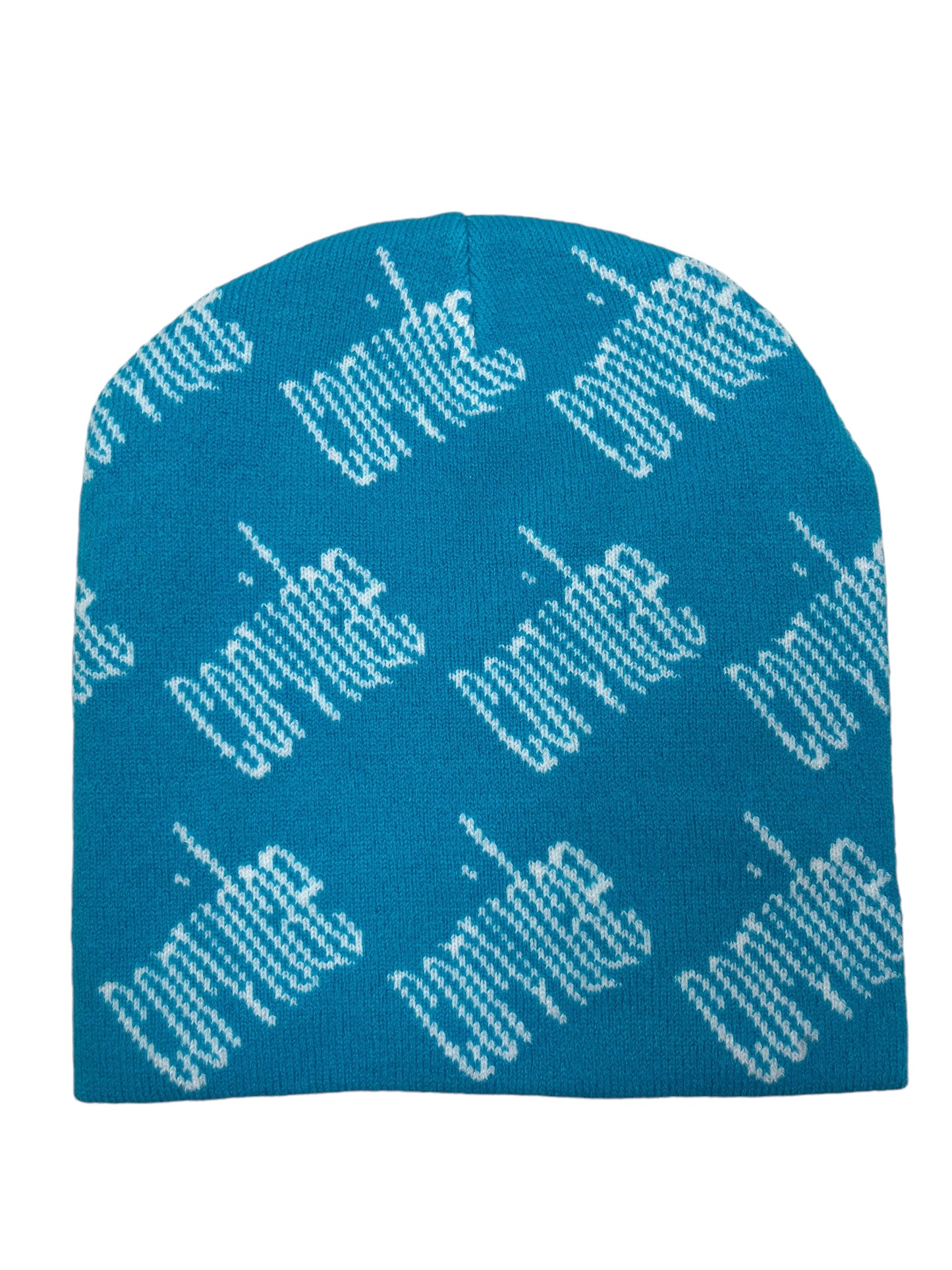 Corvidae Allover Logo Blue/White Beanie - (NEW)