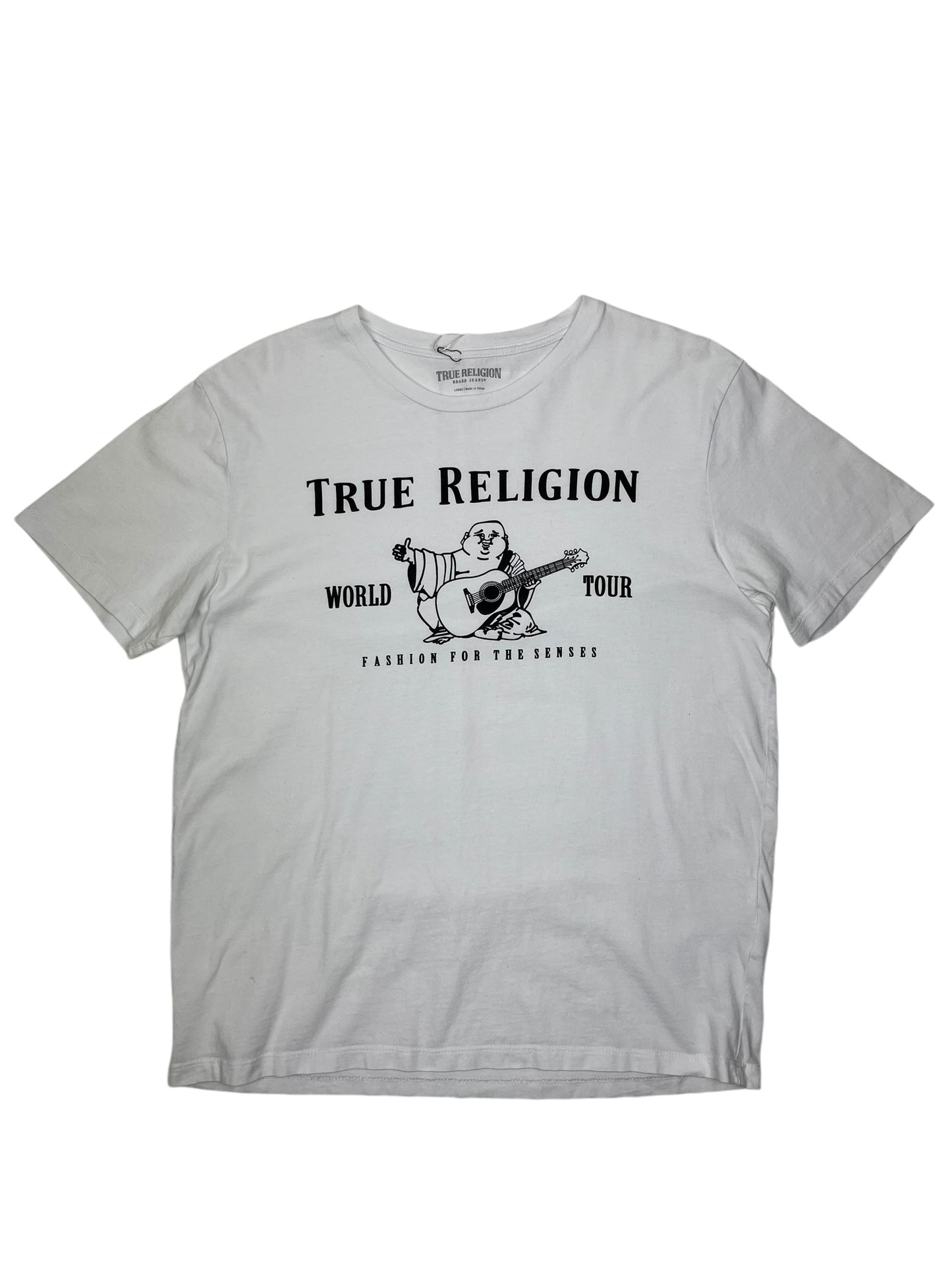 True Religion World Tour White T Shirt - (GRADE A) L