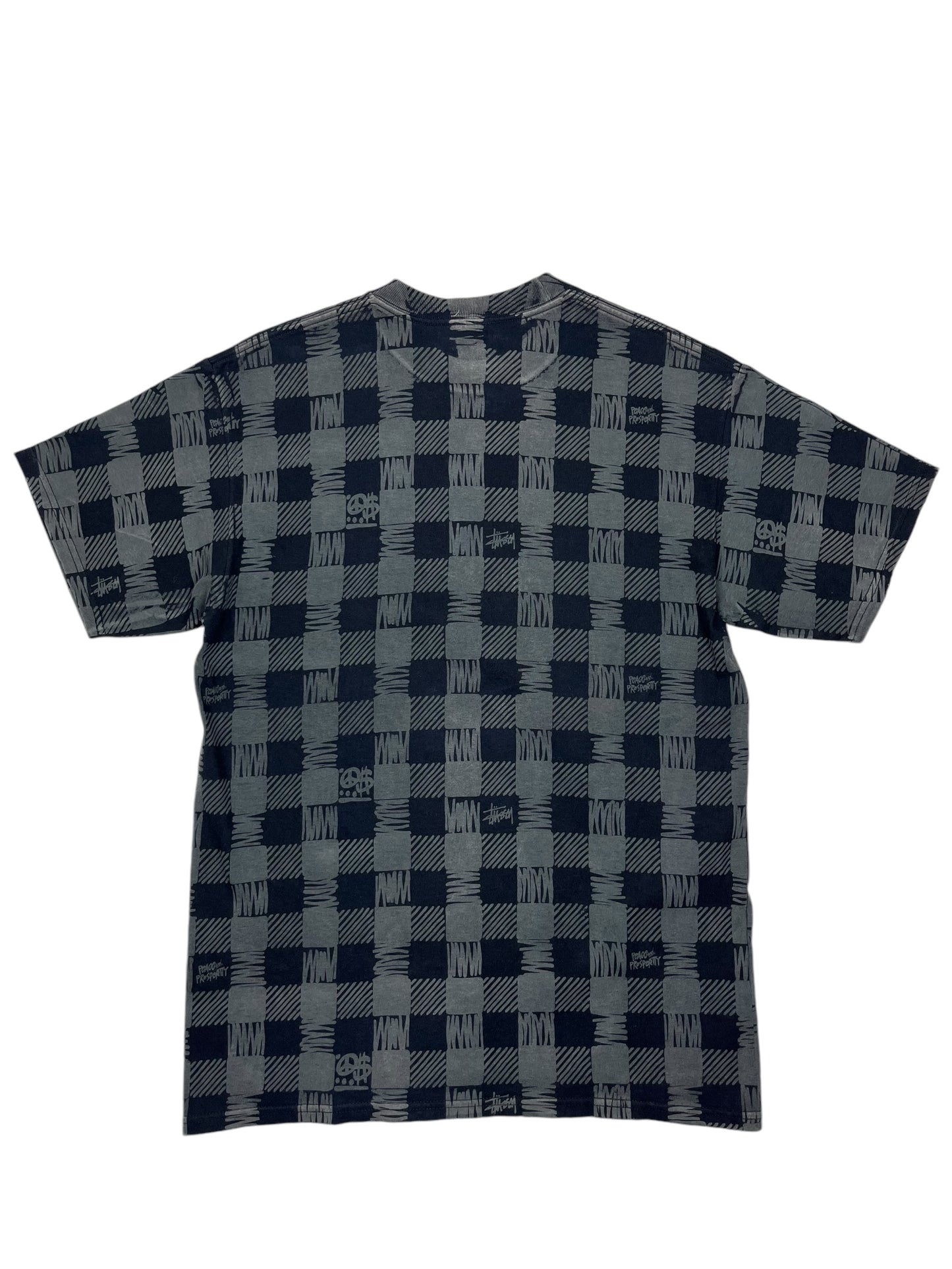 Stussy Checkerboard T Shirt Black - (GRADE A) M