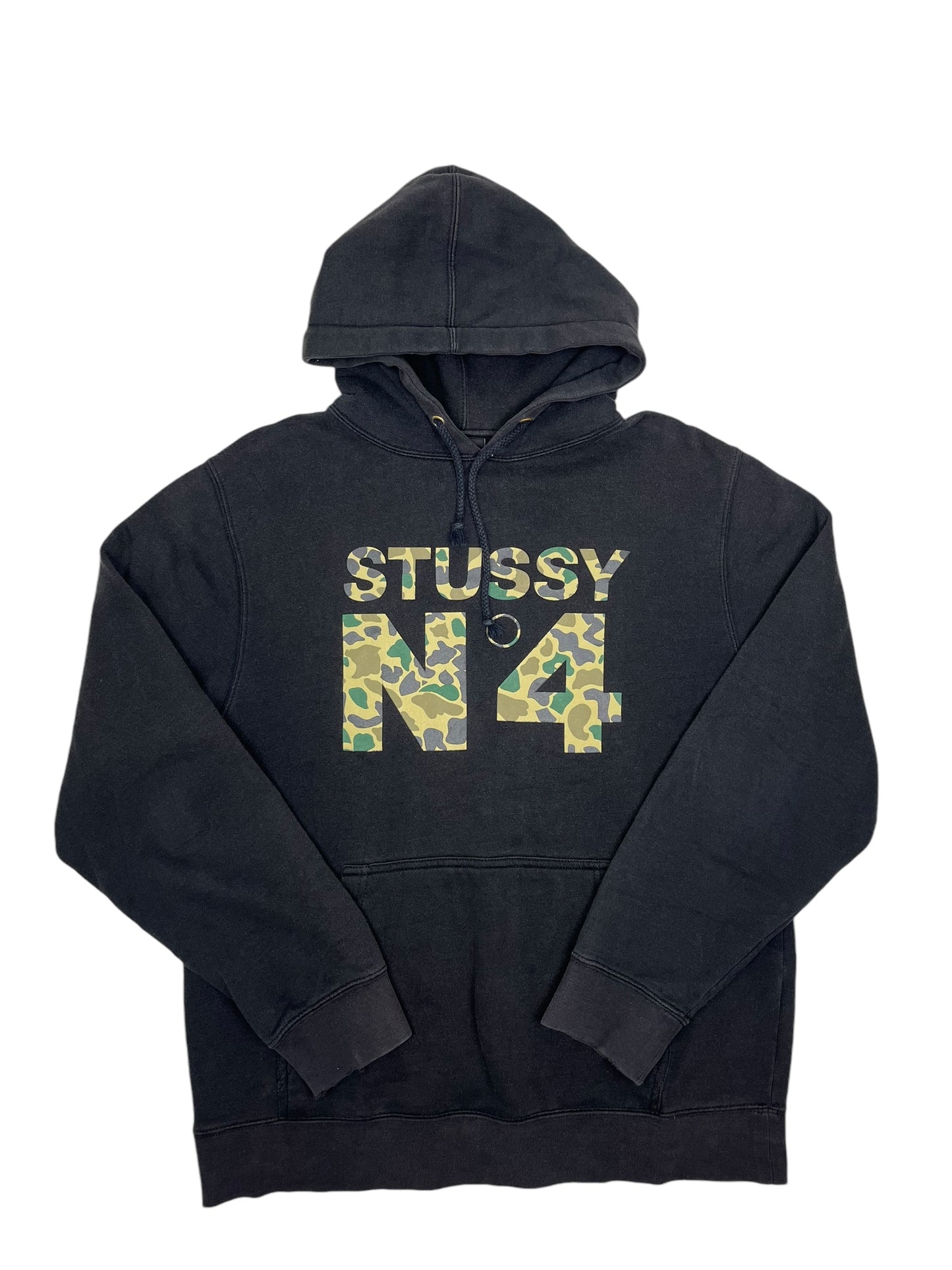 Stussy N4 Hoodie Black - (GRADE A) L