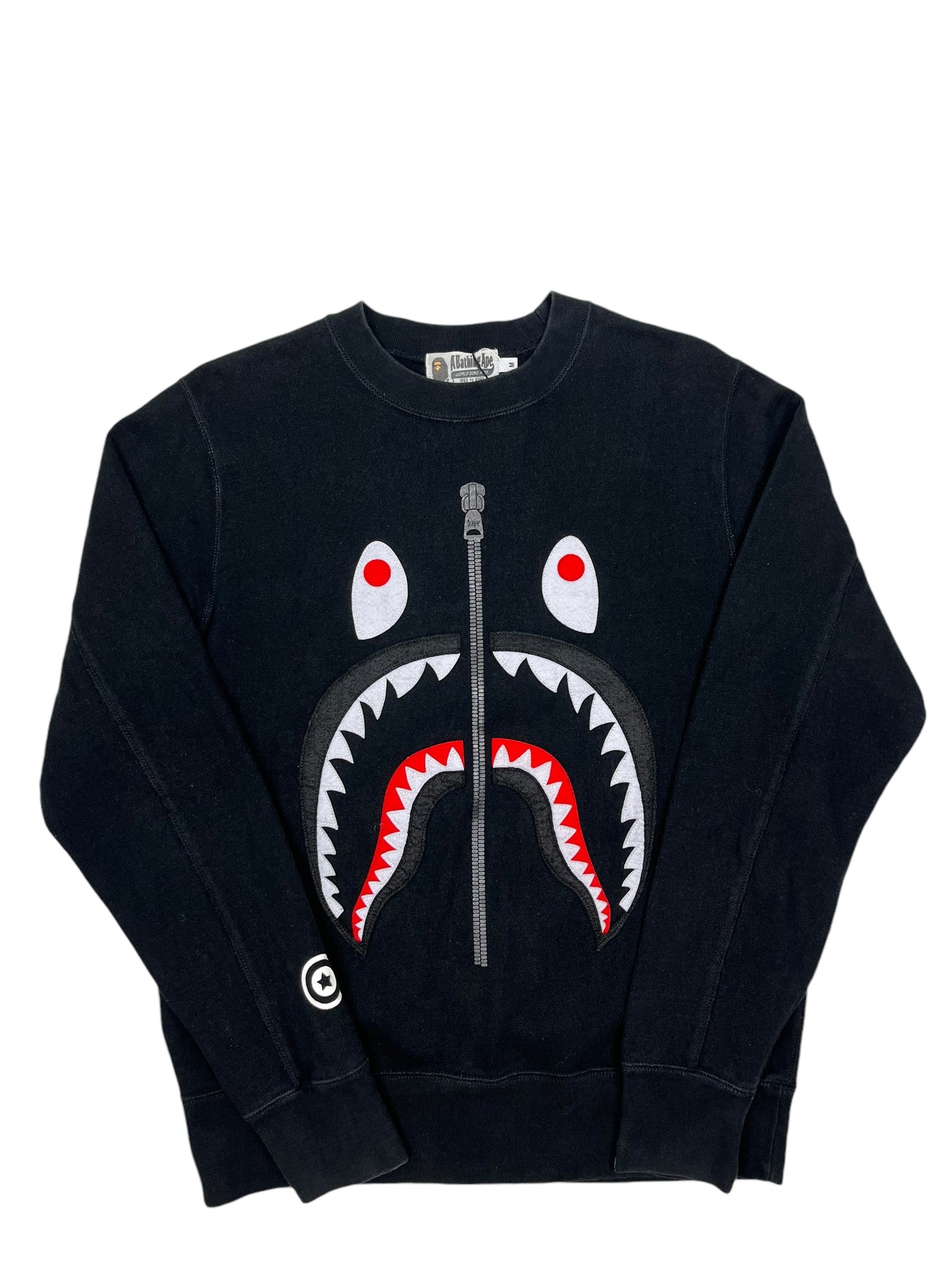 Bape Zip Shark Crewneck Black - (GRADE A) M