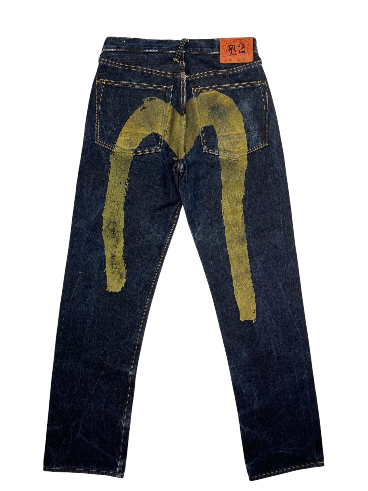 Evisu Yellow Logo Denim Jeans Blue - (GRADE A) W30