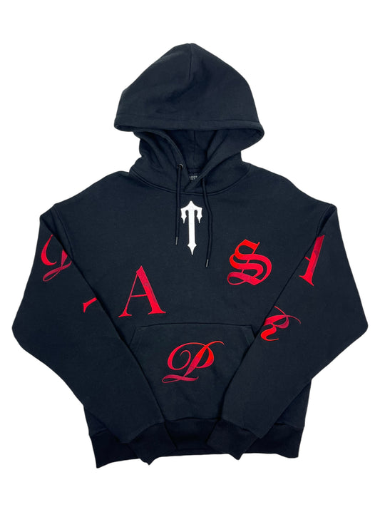 Trapstar Red Embroided Hoodie Black (GRADE A) S