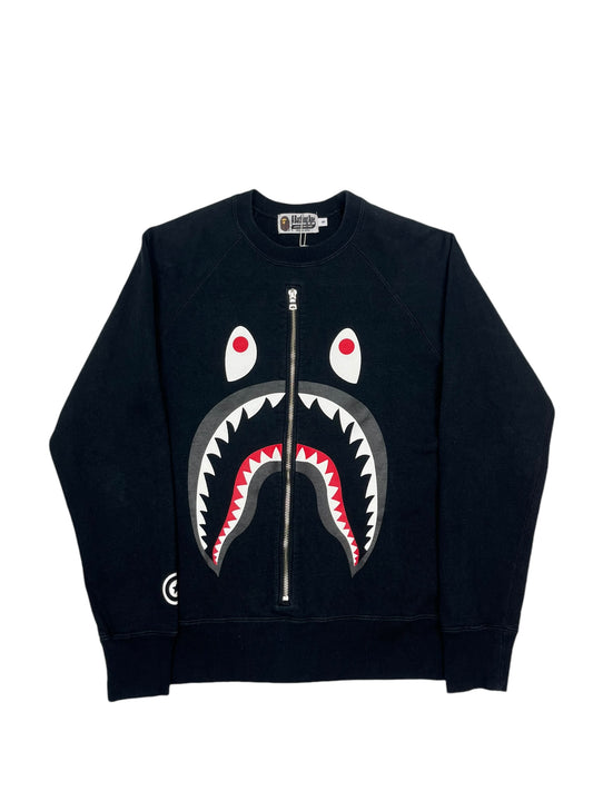 Bape Zip Shark Crewneck Black - (GRADE A) S