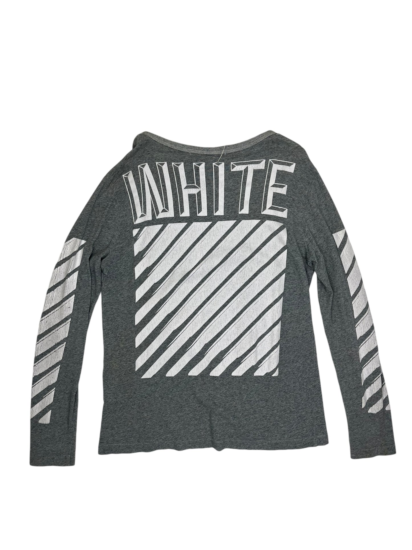 Off White Classic Striped White Graphic Grey - (GRADE C) S