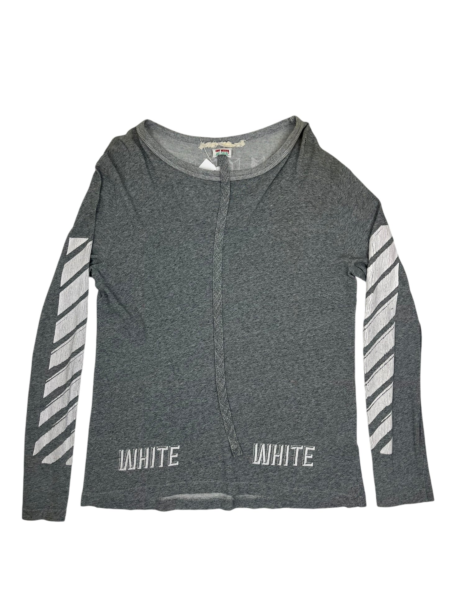 Off White Classic Striped White Graphic Grey - (GRADE C) S