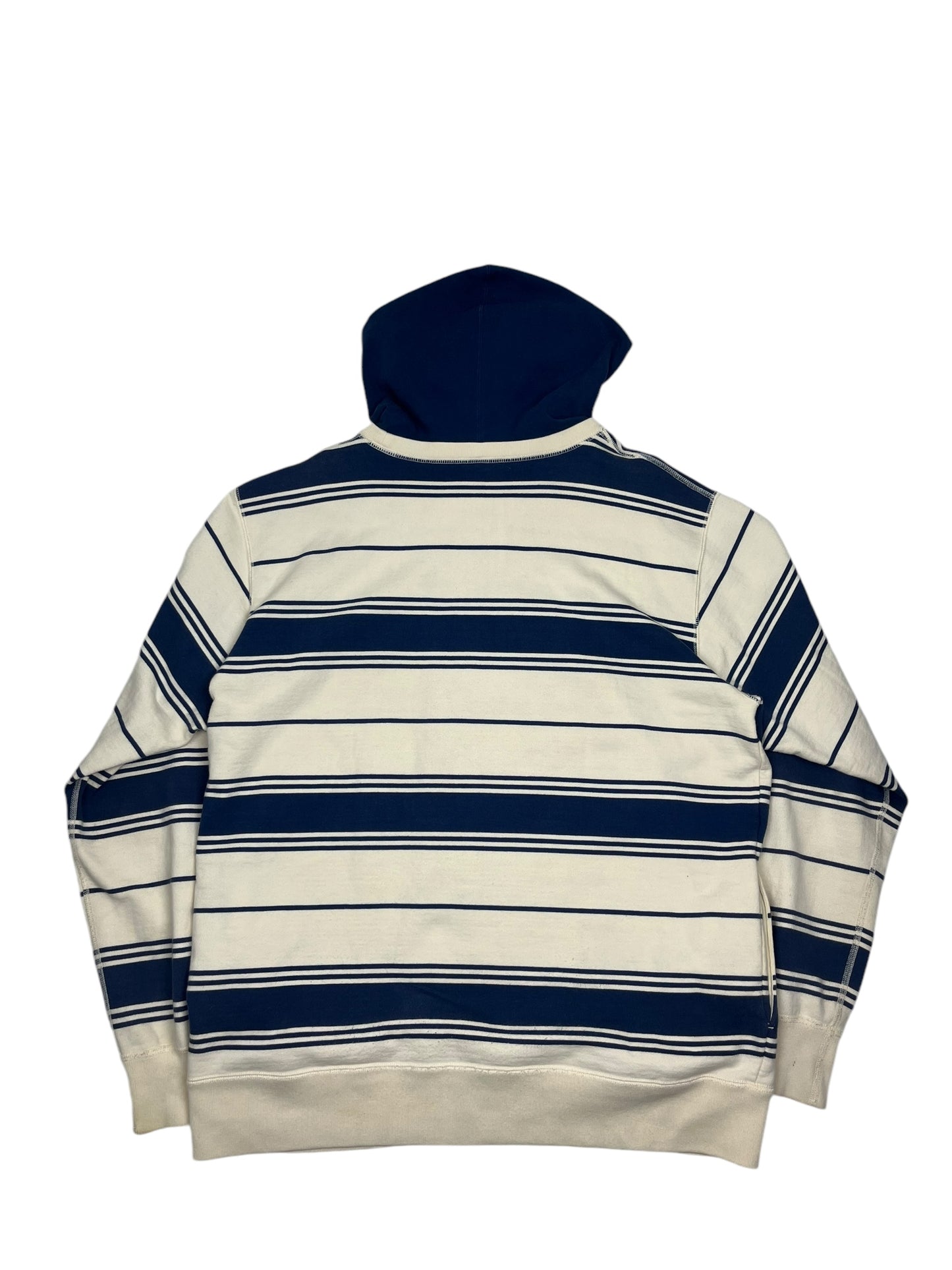 Supreme Striped New York Hoodie Cream/Blue (GRADE A) XL