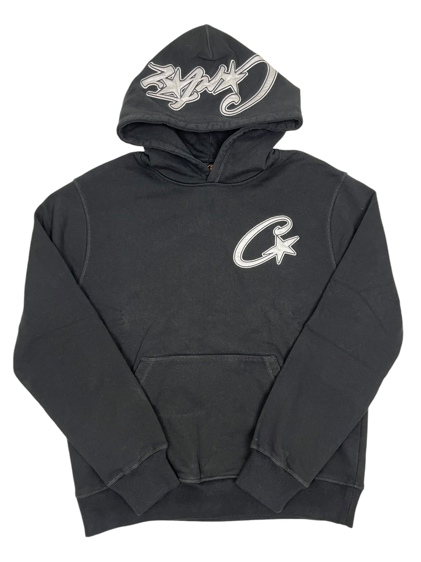 Corteiz C Star Logo Hoodie Black - (GRADE A) S