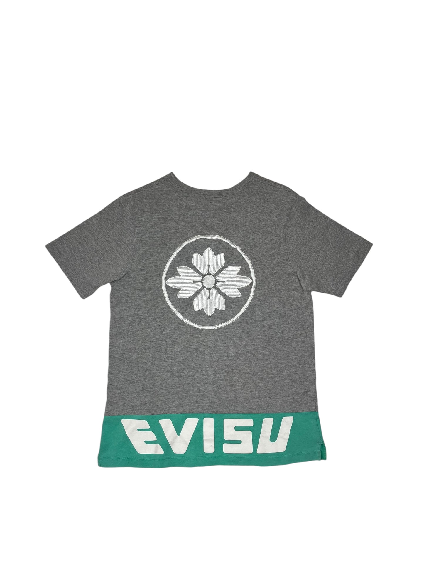 Evisu Embroided Flower Grey T Shirt - (GRADE A) M