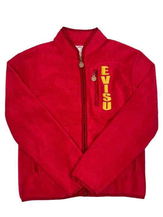 Evisu Red Fleece Jacket - (GRADE A) S