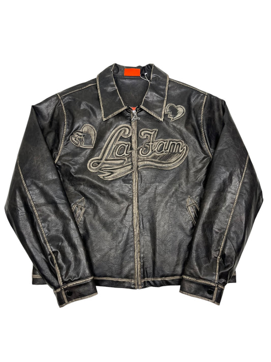 Le Fam Foux Leather Jacket - (NEW) L