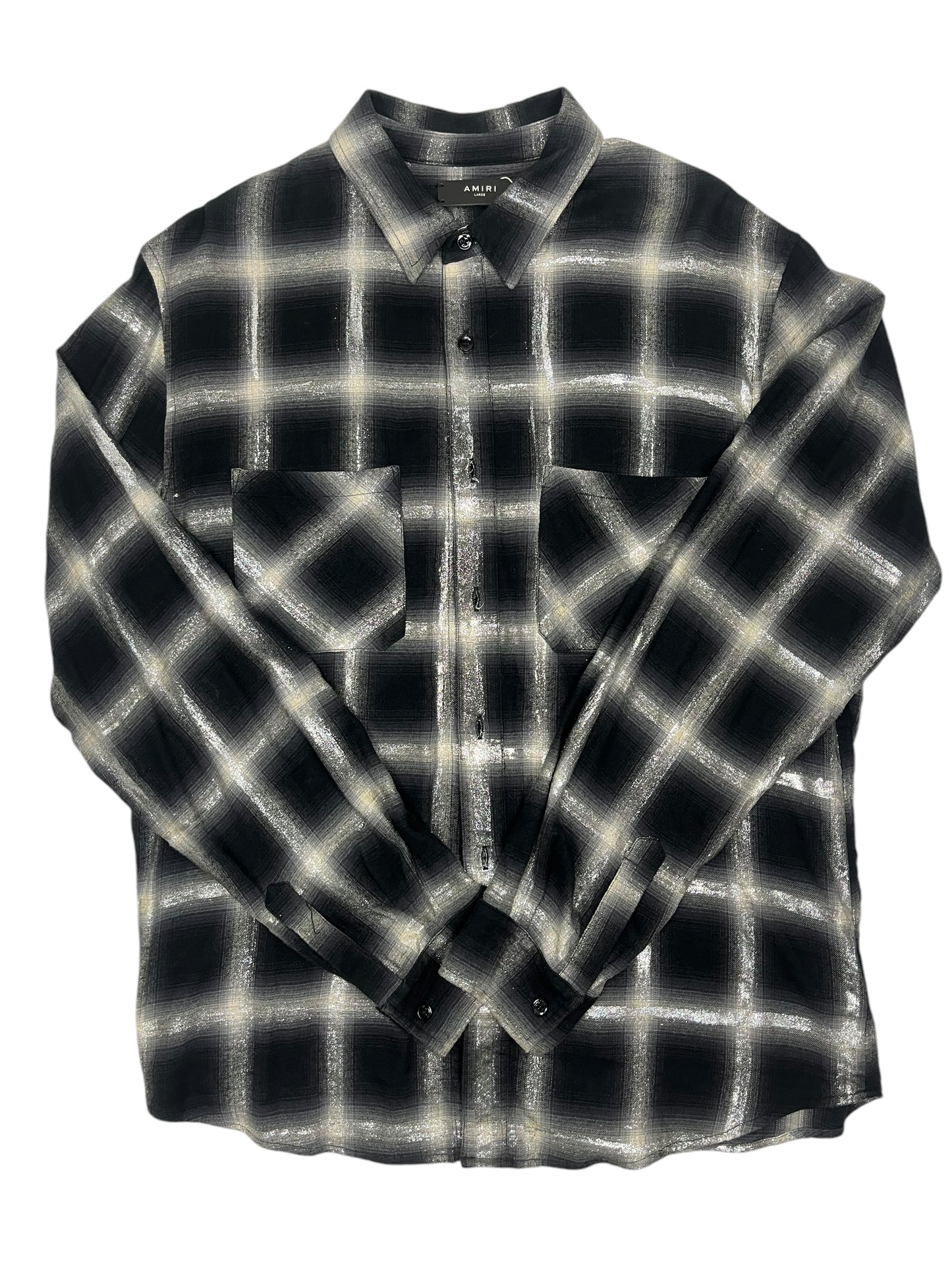 Amiri Glitter Plaid Shirt - (GRADE A) L