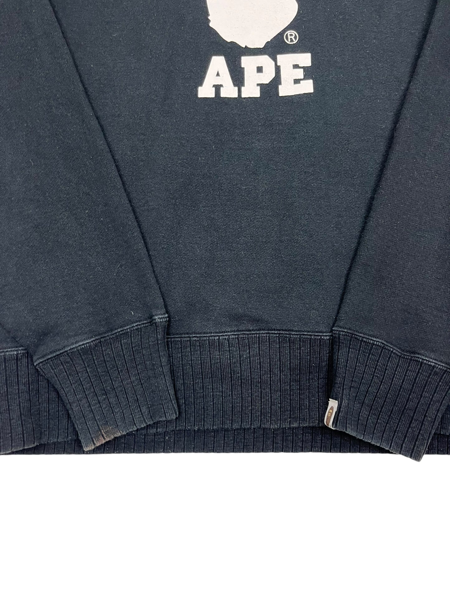 Bape White Graphic Logo Crewneck Black - (GRADE A) M