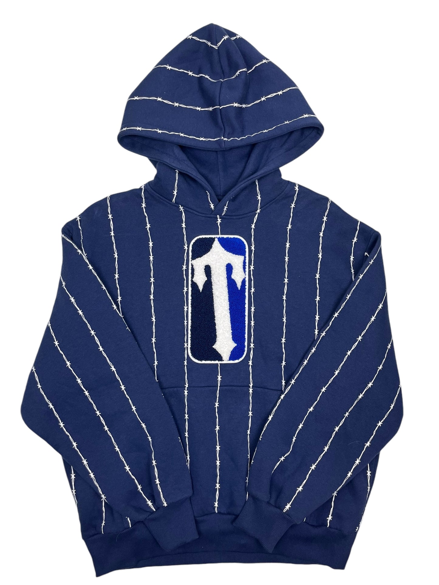 Trapstar Chenille Barbed Wire Hoodie Blue - (GRADE A) S