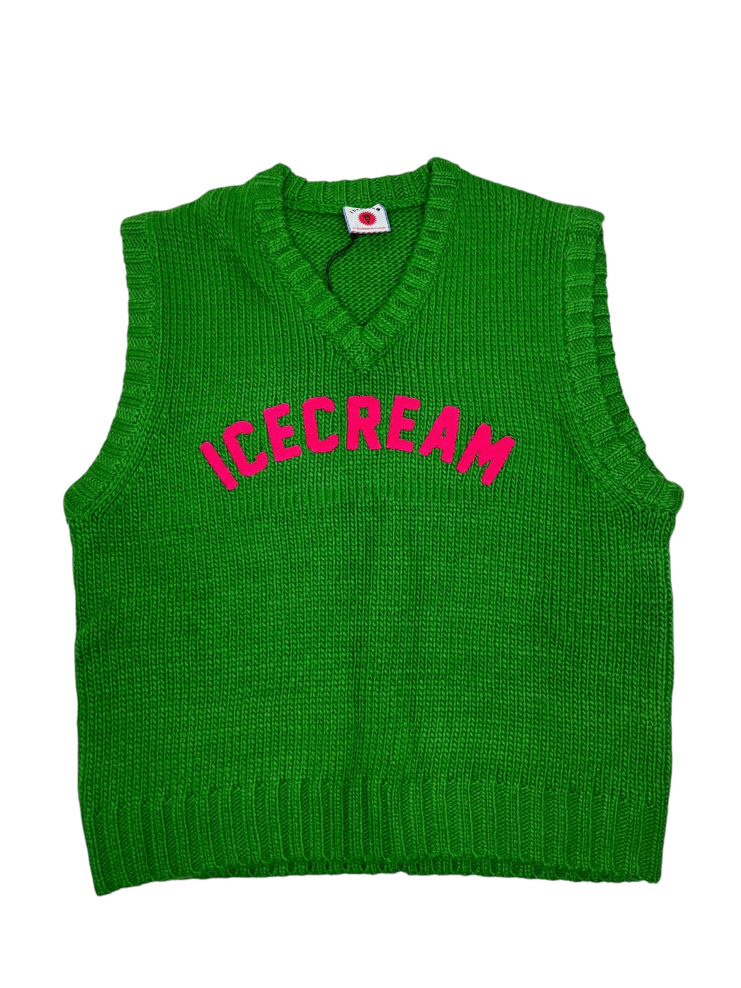 BBC Ice Cream V Neck Fitted Green Vest - (NEW) XXL