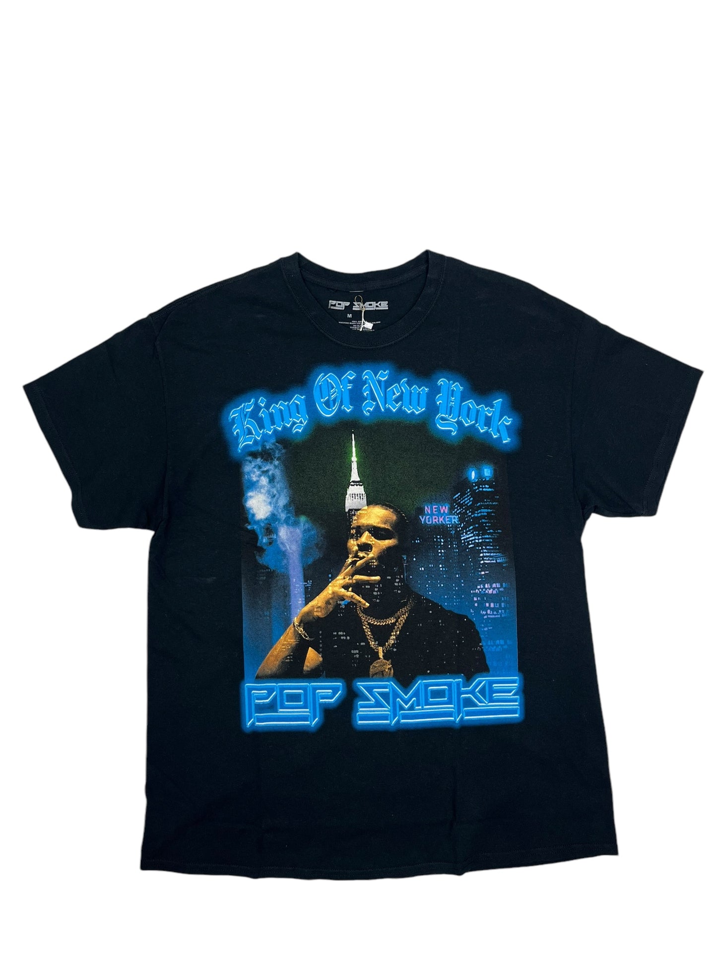 Popsmoke King Of New York Graphic T Shirt Black - (GRADE A) M