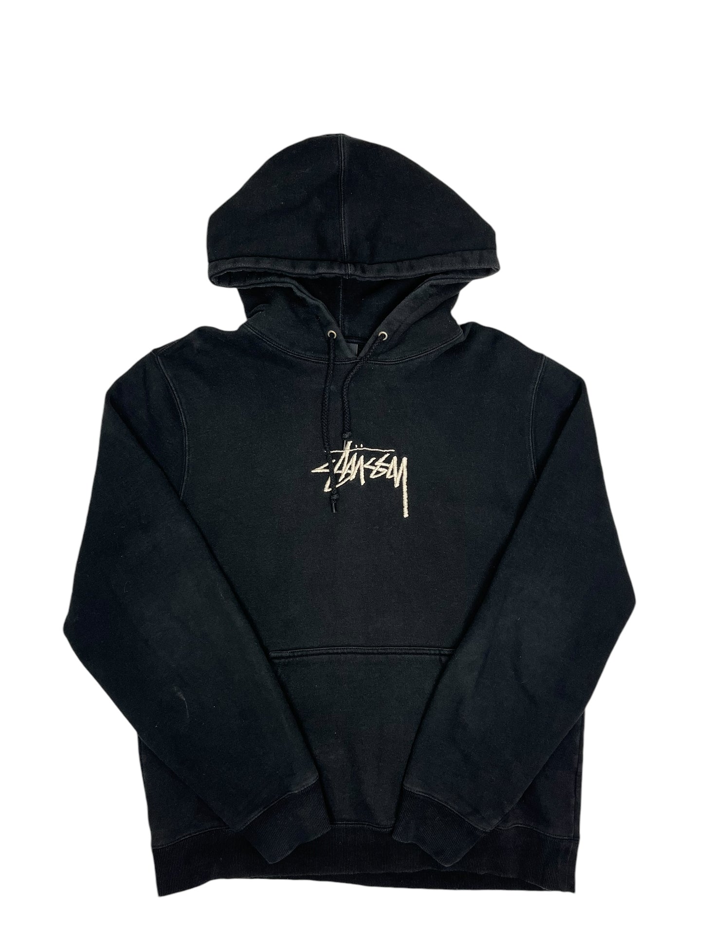 Stussy Embroided Logo Hoodie Black - (GRADE A) L