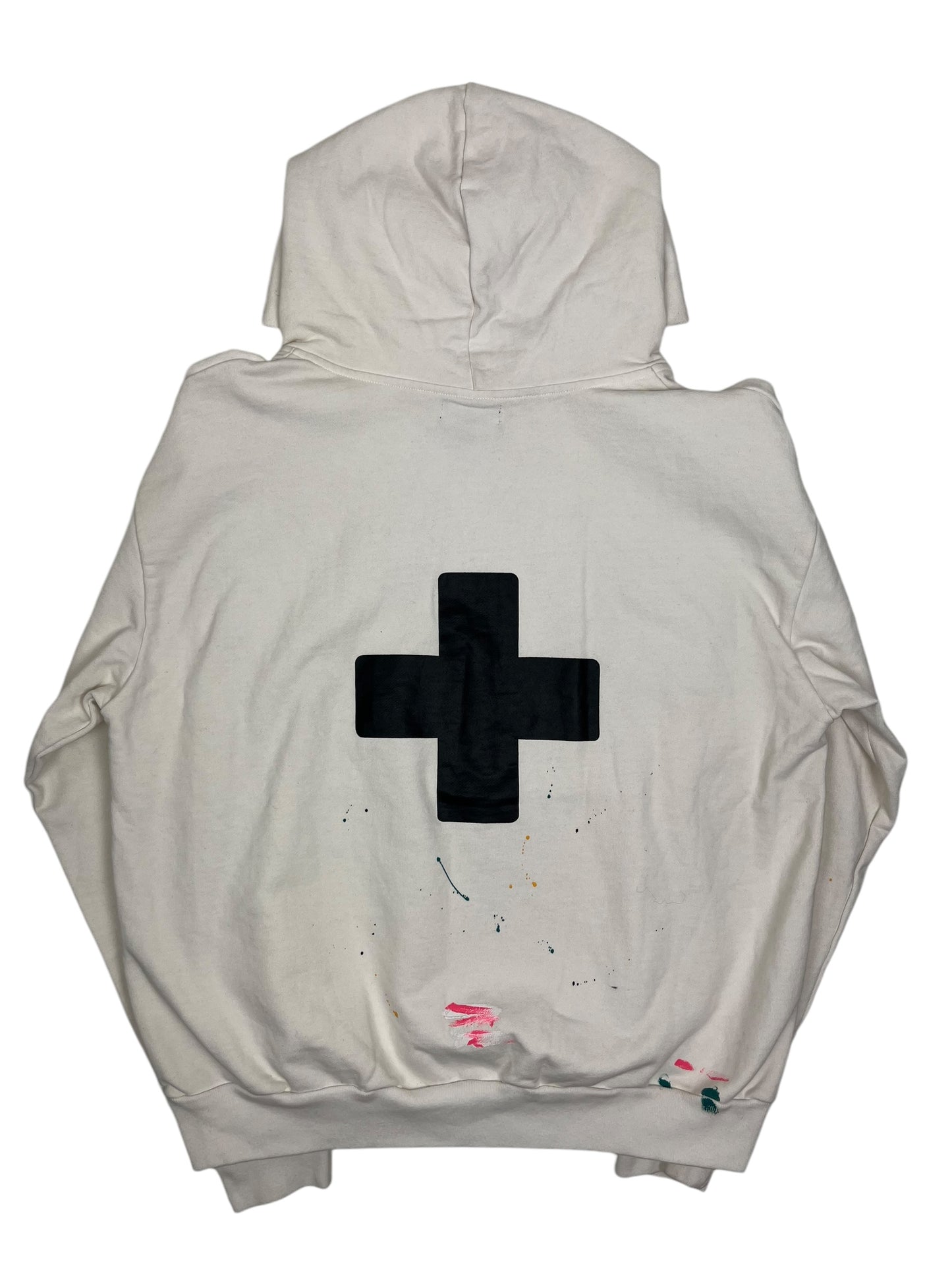 Places+Faces Paint Splatter Hoodie White - (GRADE A) M