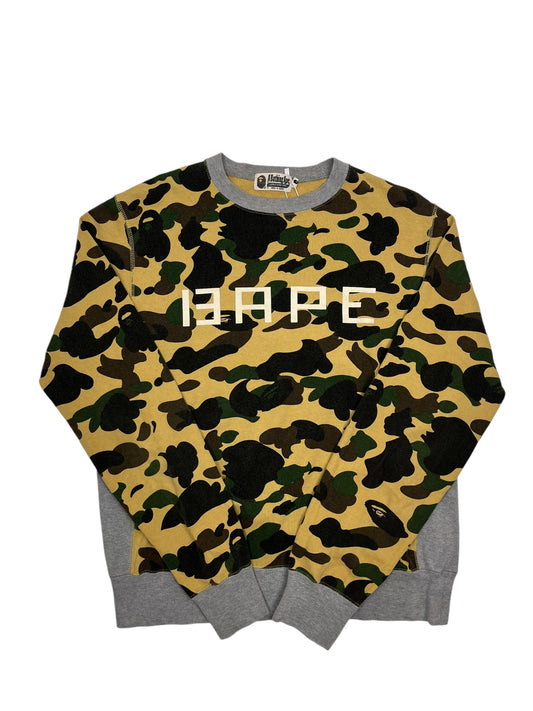 Bape Alt Logo Crewneck Camo/Grey - (GRADE B) L