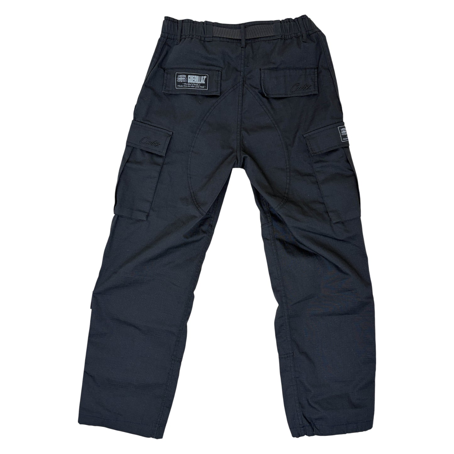 Corteiz Alcatraz Cargos black on black - M